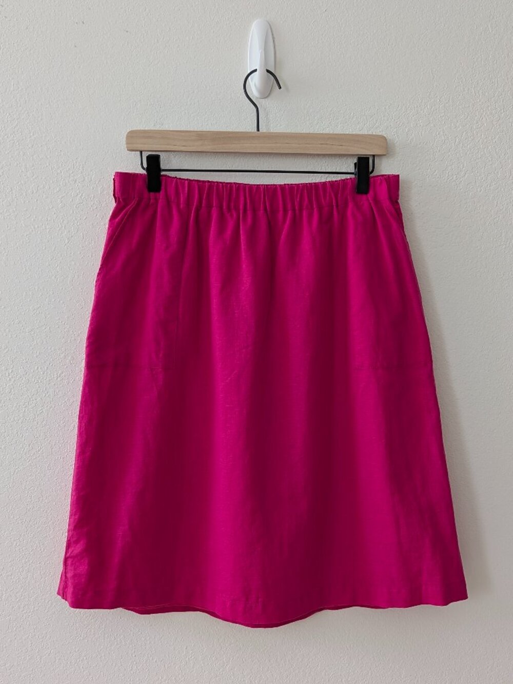 J.Crew Factory Fuchsia Linen Cotton A-Line Skirt M